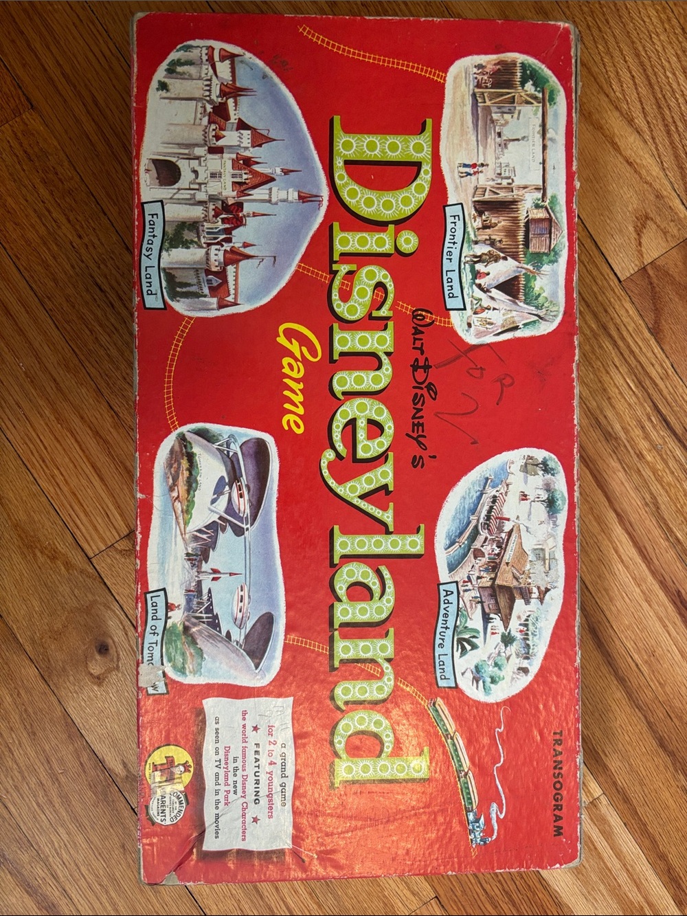Disney DIsneyland Game Box - Red with Green and Yellow Logo